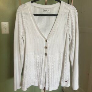 Hollister White Knit Babydoll Cardigan – Size XXL – NWOT